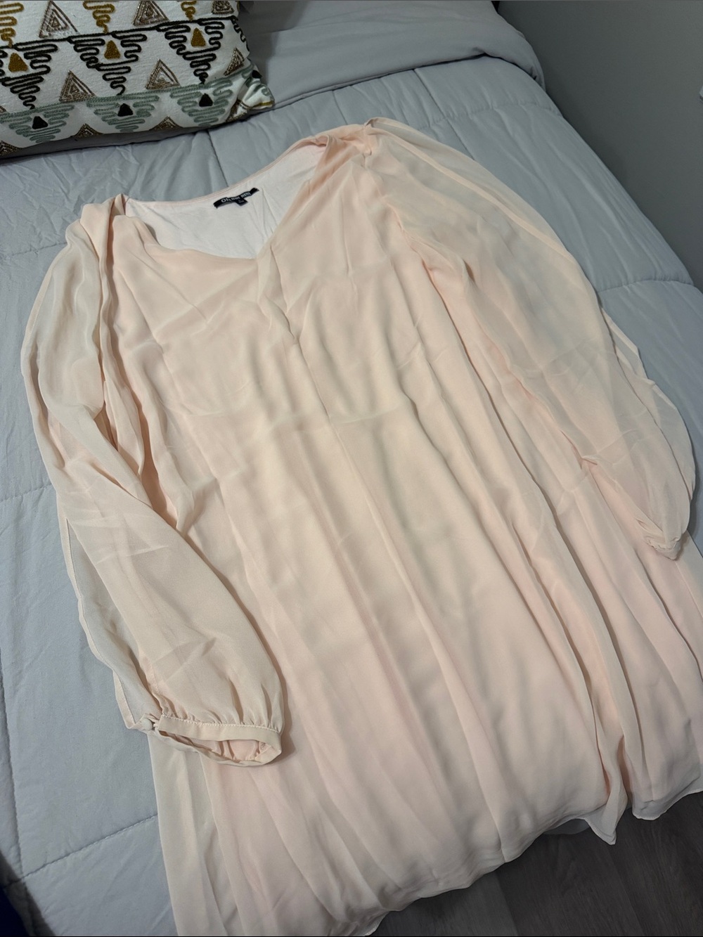 Gianni Bini Pale Blush Long-Sleeve Swing Dress